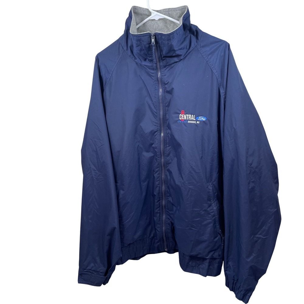 Port Authority Mens XL Navy Blue Central Ford Dealership‎ Jacket Windbreaker